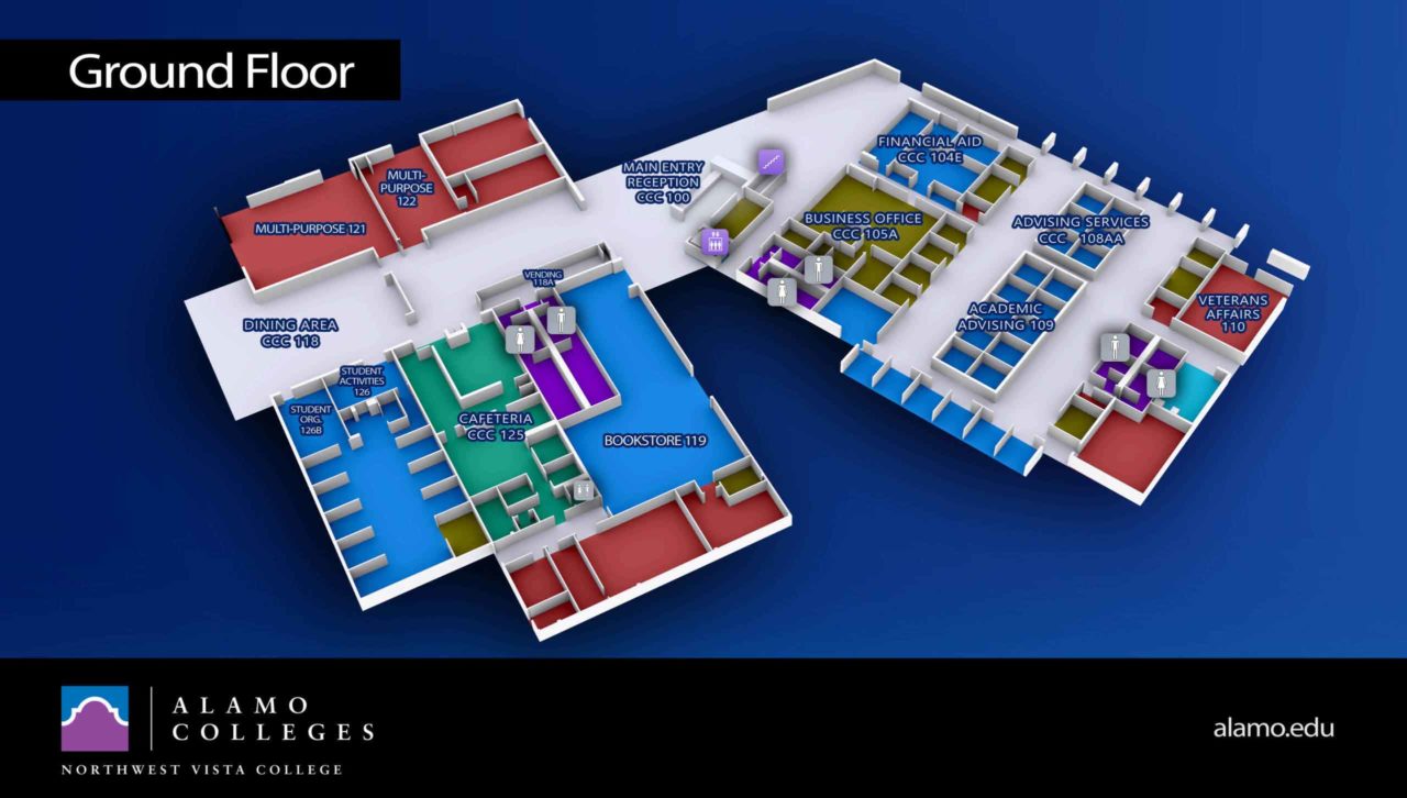 3D Ground floor plan of Alamo College District