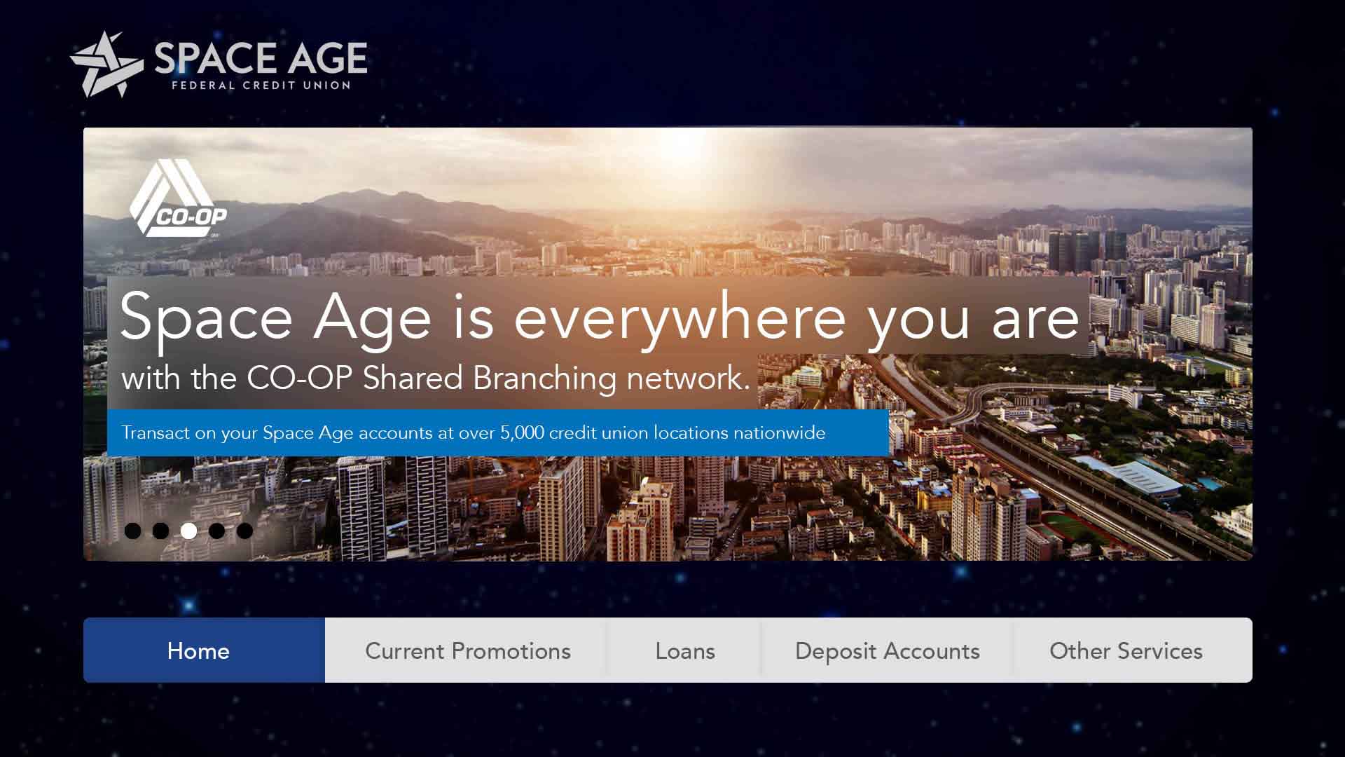 Screenshot of a welcome dashboard with text saying "Manage all of your accounts with the touch of a finger"