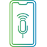 An icon of a mic on a phone